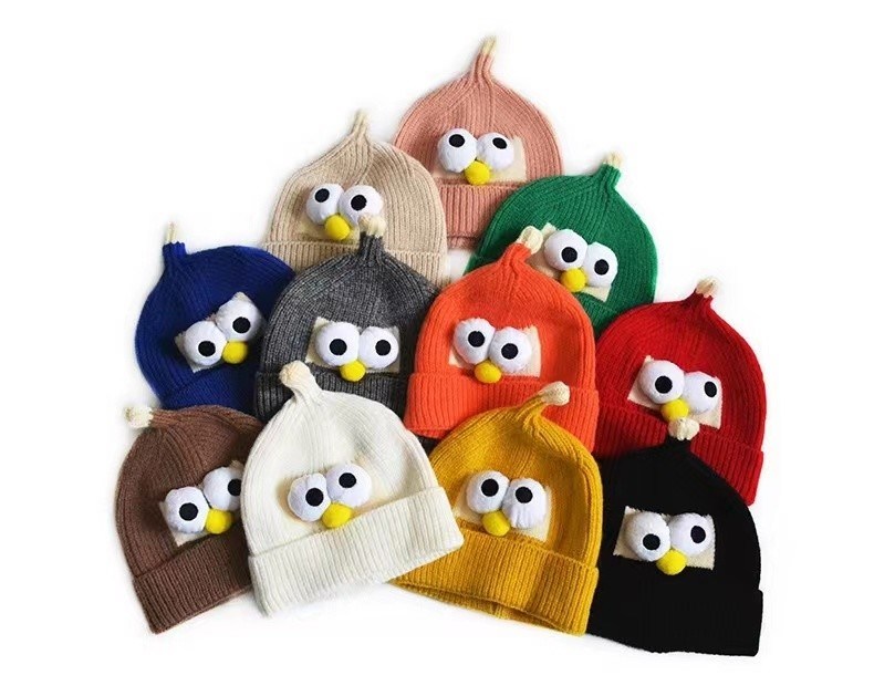 Εναίσημο χειμερινό καρτούν Wool Hat Cat Brother Knitting Eye Hat για αγόρια και κορίτσια