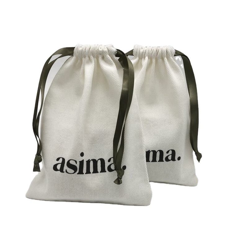 Περιβαλλοντικά φιλική τσάντα Twill Cotton Drawstring για εξατομικευμένη χρωματική συσκευασία δώρων κοσμημάτων