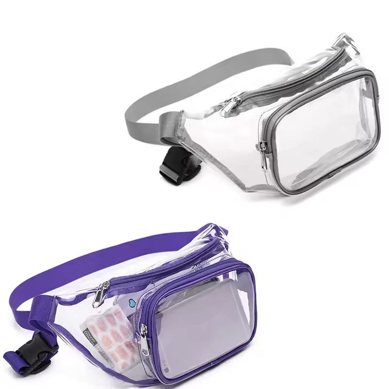 Προσαρμοσμένο εξωτερικό υδατοασφαλές PVC Clear Fanny Pack OEM / ODM Ιδανικό για άνδρες και γυναίκες σε κίνηση