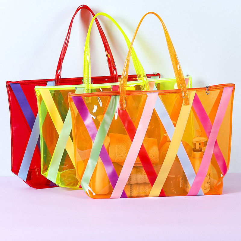 Χονδρεμπόριο Online Shopping Μεγάλη τσάντα παραλίας PVC Tote με προσαρμοσμένο λογότυπο αποδεκτό