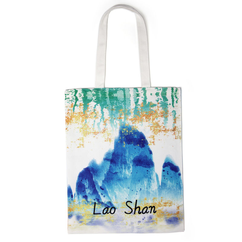 Προσαρμοσμένο λογότυπο Αποδεκτό Tote Bag Ανακυκλώσιμο βαμβάκι Canvas Μεγάλο μέγεθος με τσέπη φερμουάρ