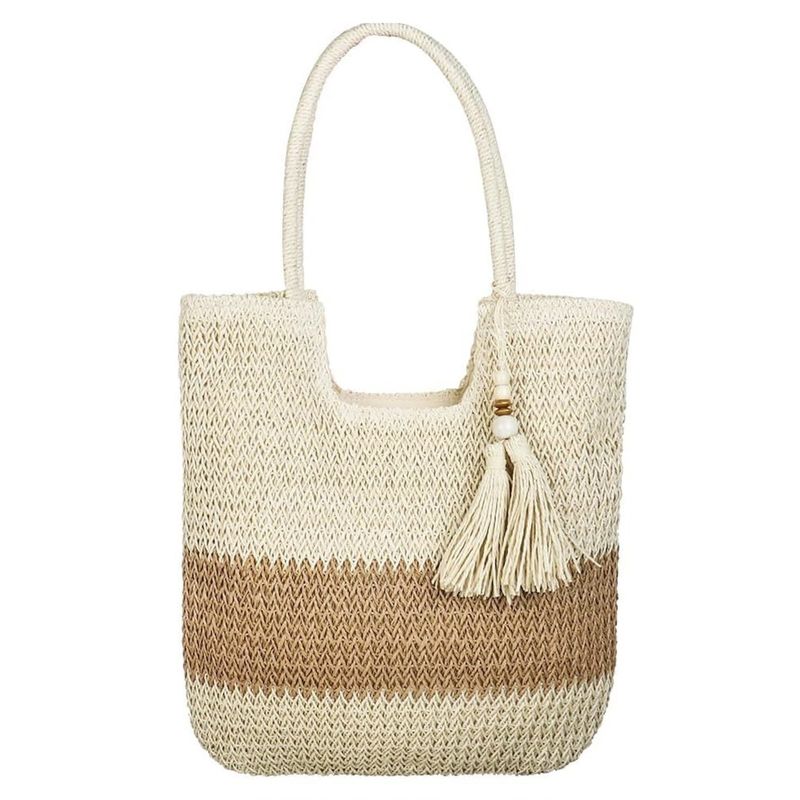 Καλοκαιρινό Tote Raffia Straw Bag OEM/ODM Αποδεκτό για τη μόδα Κυρίες Crochet Beach Bag