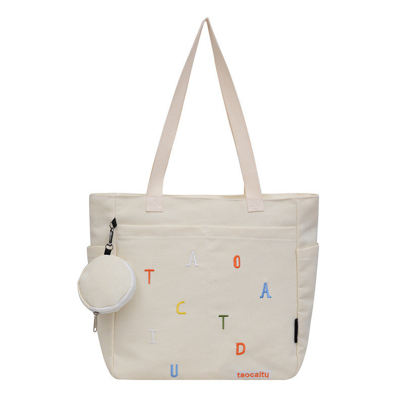 2023 Canvas Tote Shoulder Bag για ευγενική γυναίκα μεσαίου μήκους 30-50cm προσαρμοσμένο χρώμα