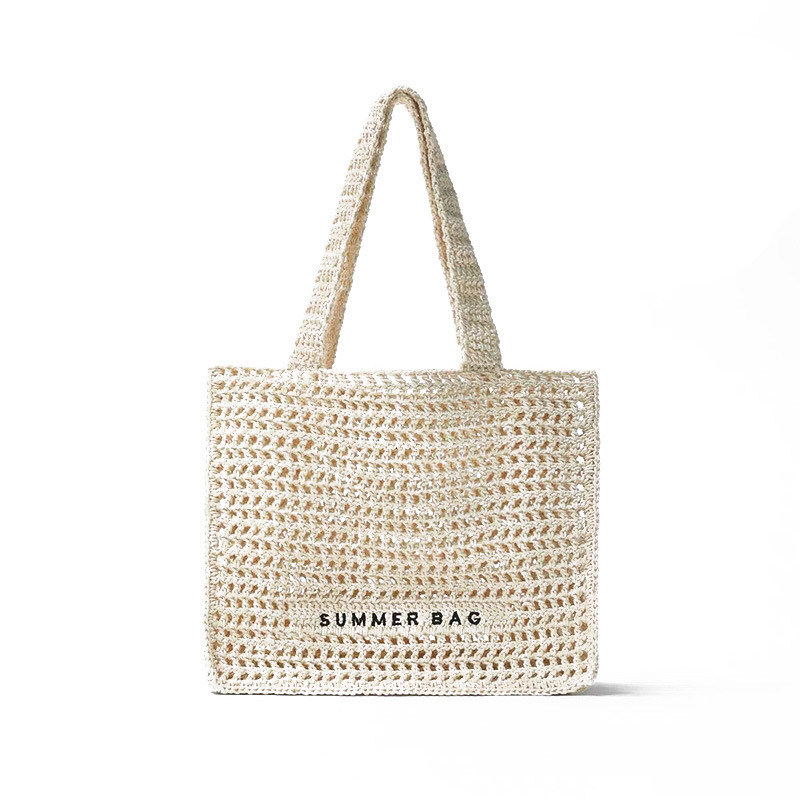 Προσαρμοσμένο Έμβιτρο Λογότυπο Βαμβάκι Crochet Summer Lady Beach Bag για καθημερινές περιπέτειες