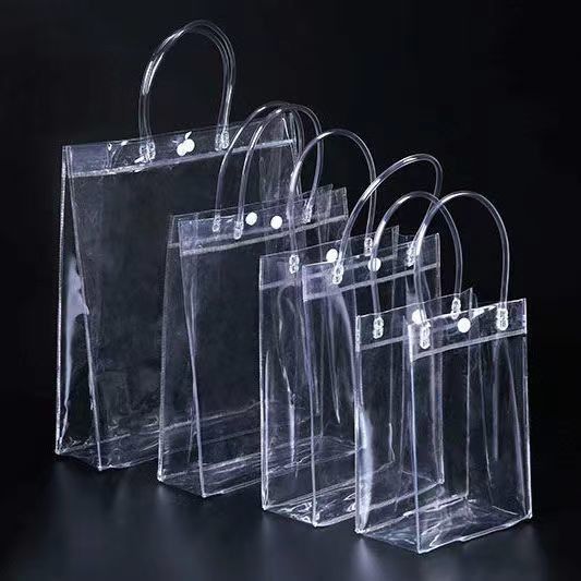 Ανοιχτό Κλείσιμο Προσαρμοσμένο Διαφανές PVC Packaging Bag για Διαφανή Μεγάλο PVC Tote Δώρα Ταξίδι