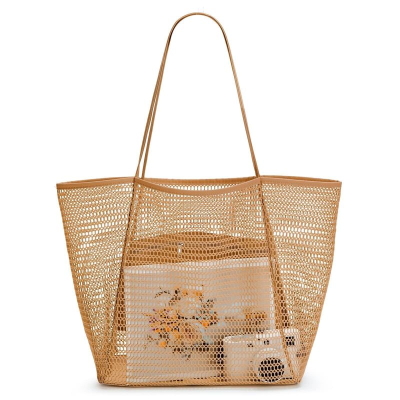 Προσαρμοσμένο Μεγάλο Προσαρμοσμένο Beach Mesh Tote Bag με χειριστήριο στυλ για μια διασκεδαστική μέρα στην παραλία