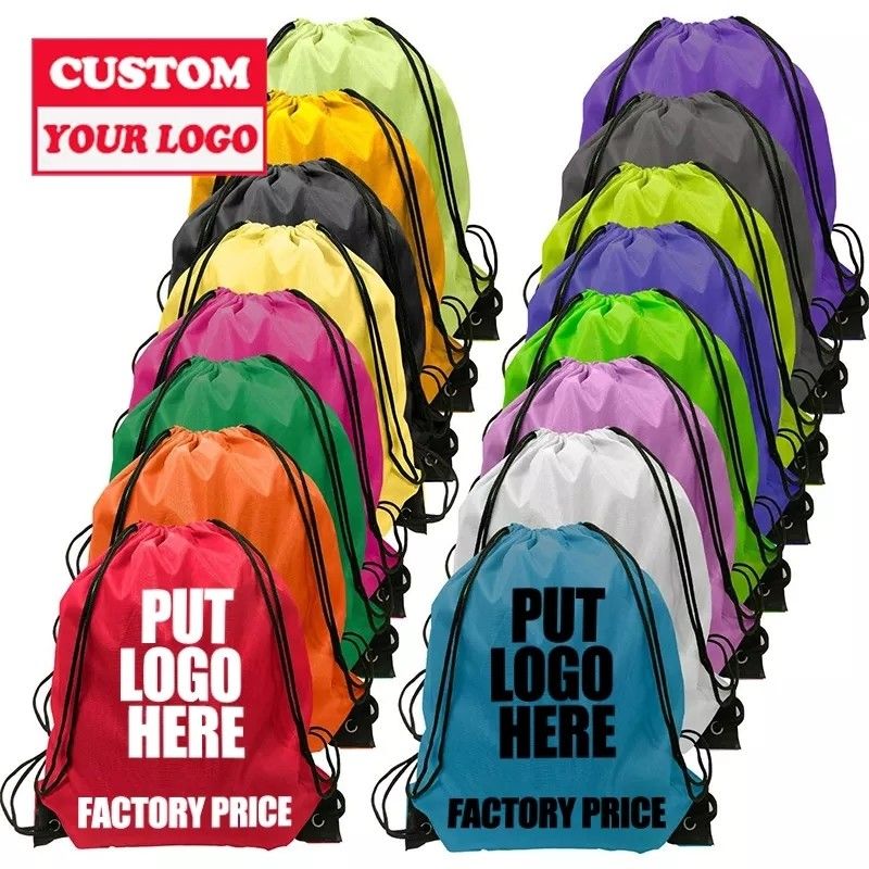 Προσαρμοσμένο μεσαίου μεγέθους Polyester Nylon Drawstring σακίδιο για την εκτύπωση μελετητή μετάξι